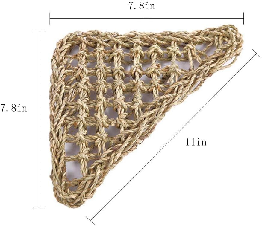 kathson Bearded Dragon Hammock, Bearded Dragon Accessories, Natural Seagrass Reptile Hammock, Reptile Lounger Habitat Decor for Chameleons, Lizards, Geckos, and Snakes(11 x 7.8 x 7.8 inches, 2 PCS)