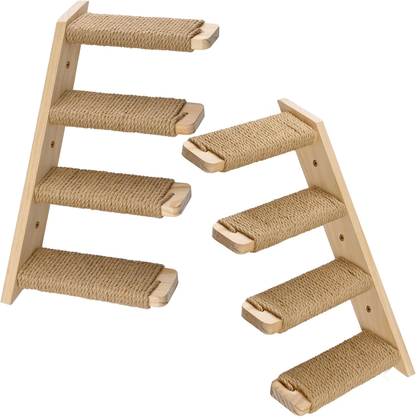 2 Pack 4 Steps Cat Wall Shelves Cat Stairs for Wall with Sisal Rope.Cat Wall Steps/Ladder Furniture & cat Tree Supplies(Catstairs 2Pack-4Steps)