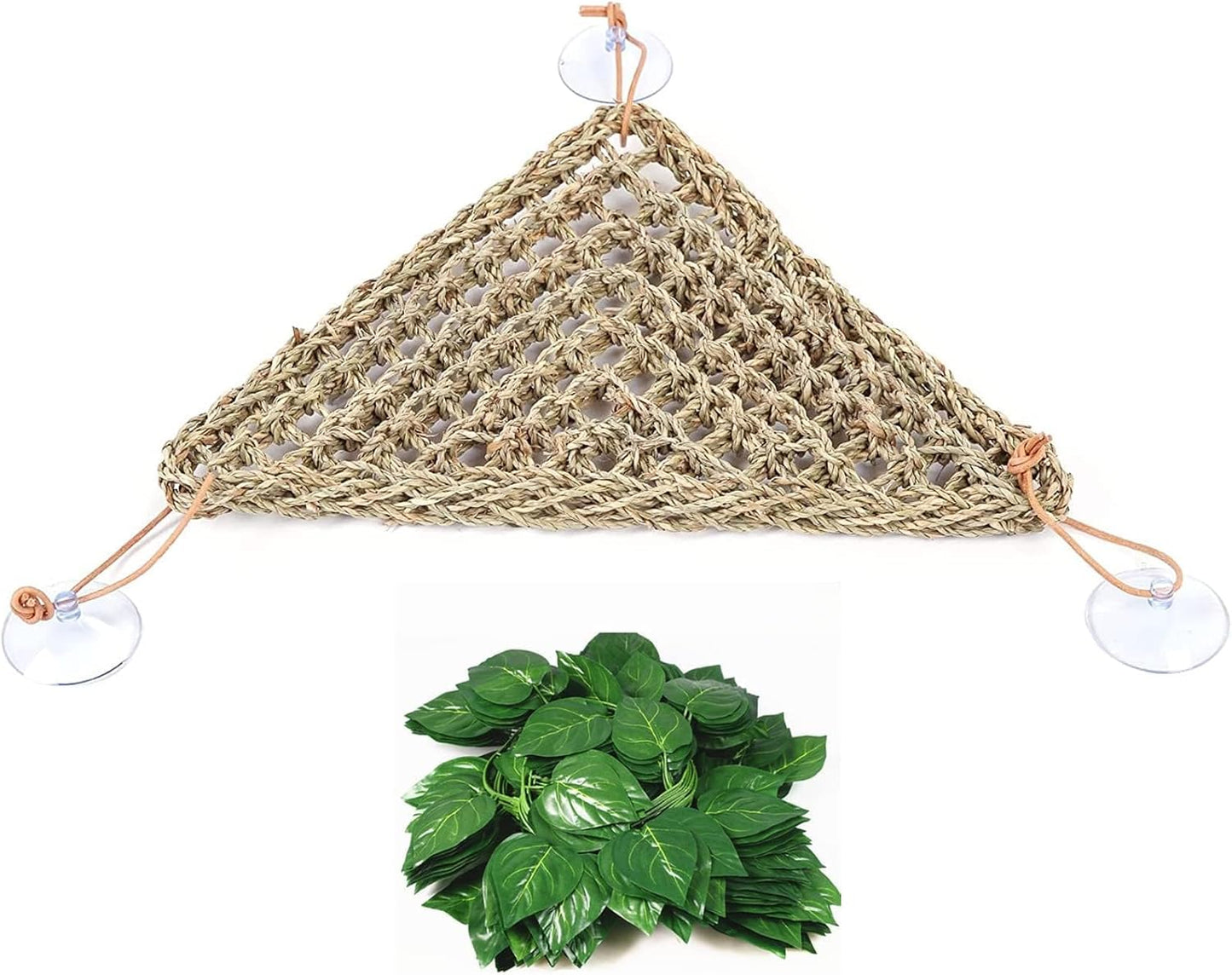 kathson Bearded Dragon Hammock, Reptile Terrarium Leaves with Suction Cups, Bearded Dragon Tank Accessories, Habitat Decor for Chameleon, Lizards, Geckos, and Snakes(16.53 x 12.6 x 12.6 inches, 2 PCS)