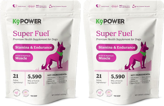 K9 Power Super Fuel for Dogs 1lb - Boosts Energy Levels - Supports Muscle Growth & Enhances Joint Health - Pack of 2
