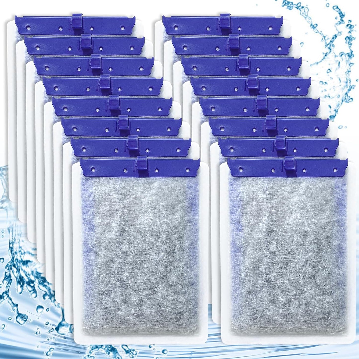 16-Pack Filter Cartridges Large Compatible with Tetra Whisper Bio-Bag Aquarium Filters, Fish Tank Filters Replacement for Aquariums for Whisper Filter 20i 40i/ IQ 20 30 45 60/ PF20 30 40 60