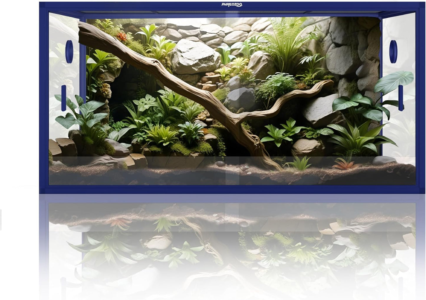120 Gallon Bearded Dragon Tank,48" x 24" x 24" Reptile Tank with Sliding Door Top Screen Ventilation, Front Opening Reptile Enclosure for Easy Maintenance