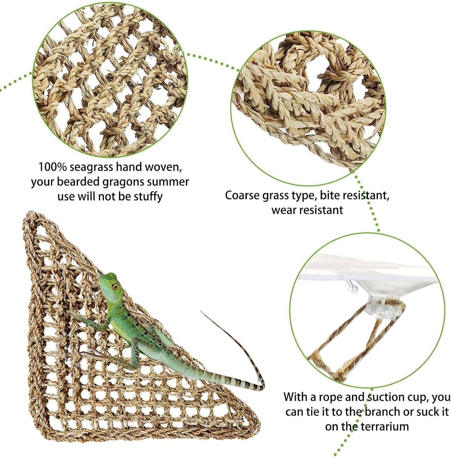 kathson Bearded Dragon Hammock, Reptile Terrarium Leaves with Suction Cups, Bearded Dragon Tank Accessories, Habitat Decor for Chameleon, Lizards, Geckos, and Snakes(16.53 x 12.6 x 12.6 inches, 2 PCS)