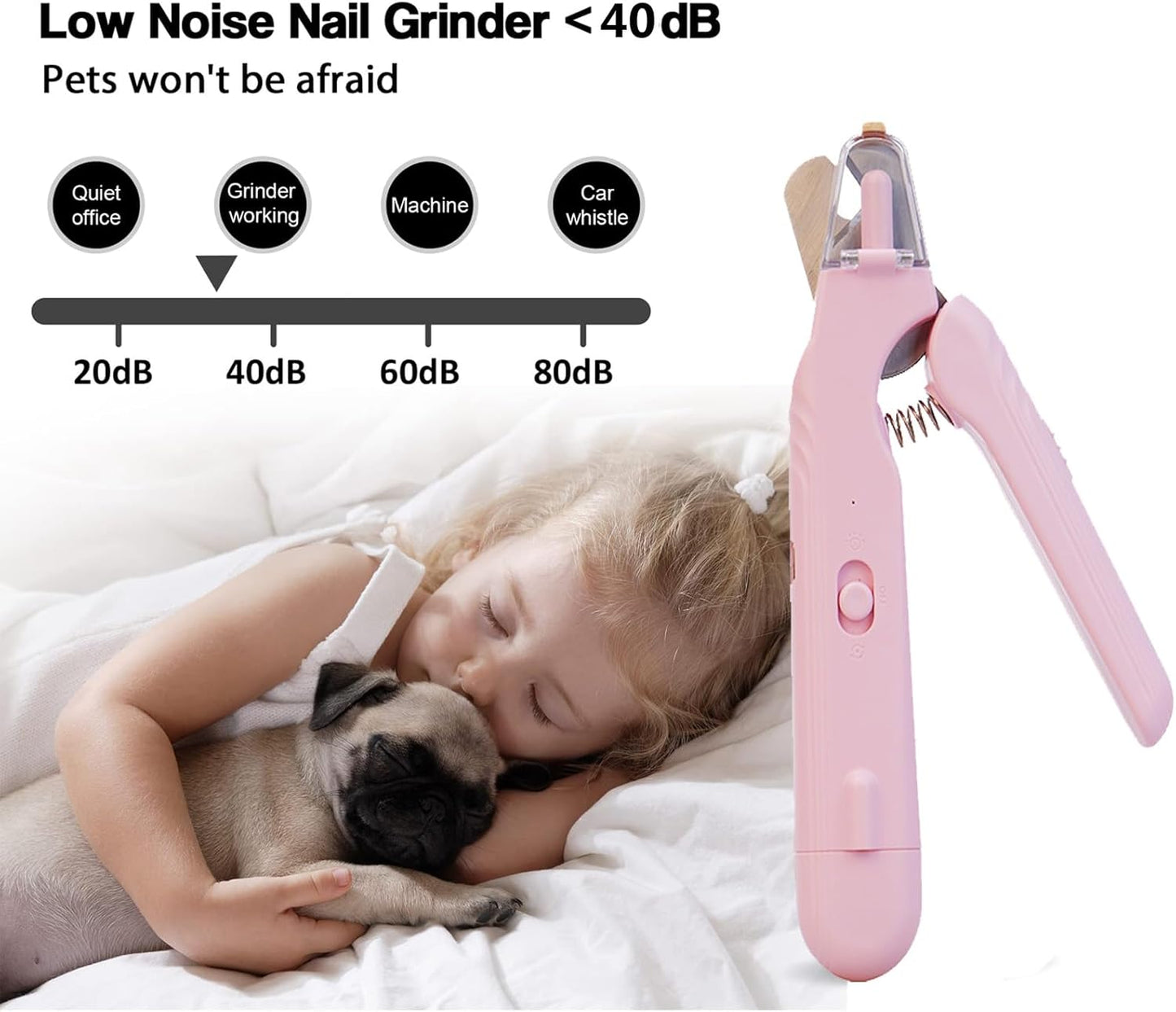 2 In 1 Pet Nail Clipper and Grinder, Professional Electric Rechargeable Pet Nail Fast Trimmer, Painless, Claw Care Grooming, Smoothing, Silent - Shockproof, For Small, Large Dogs & Cats, upgraded
