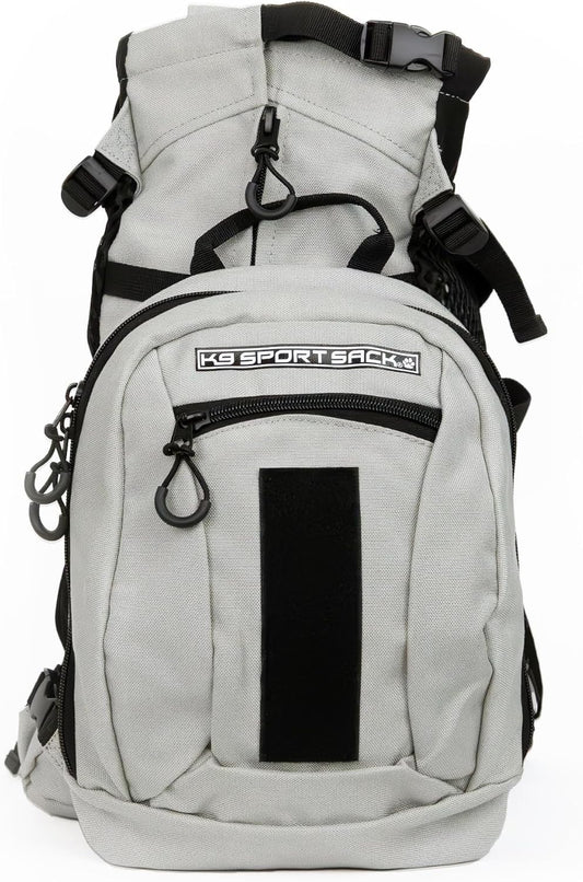 K9 Sport Sack Plus 2 - Small, Light Grey - Ideal for Dogs 13-16” Long - Adjustable, Backpack-Style Carrier with Multi-Functional Storage Pack, Thick Shoulder Straps & Padded Back Panel