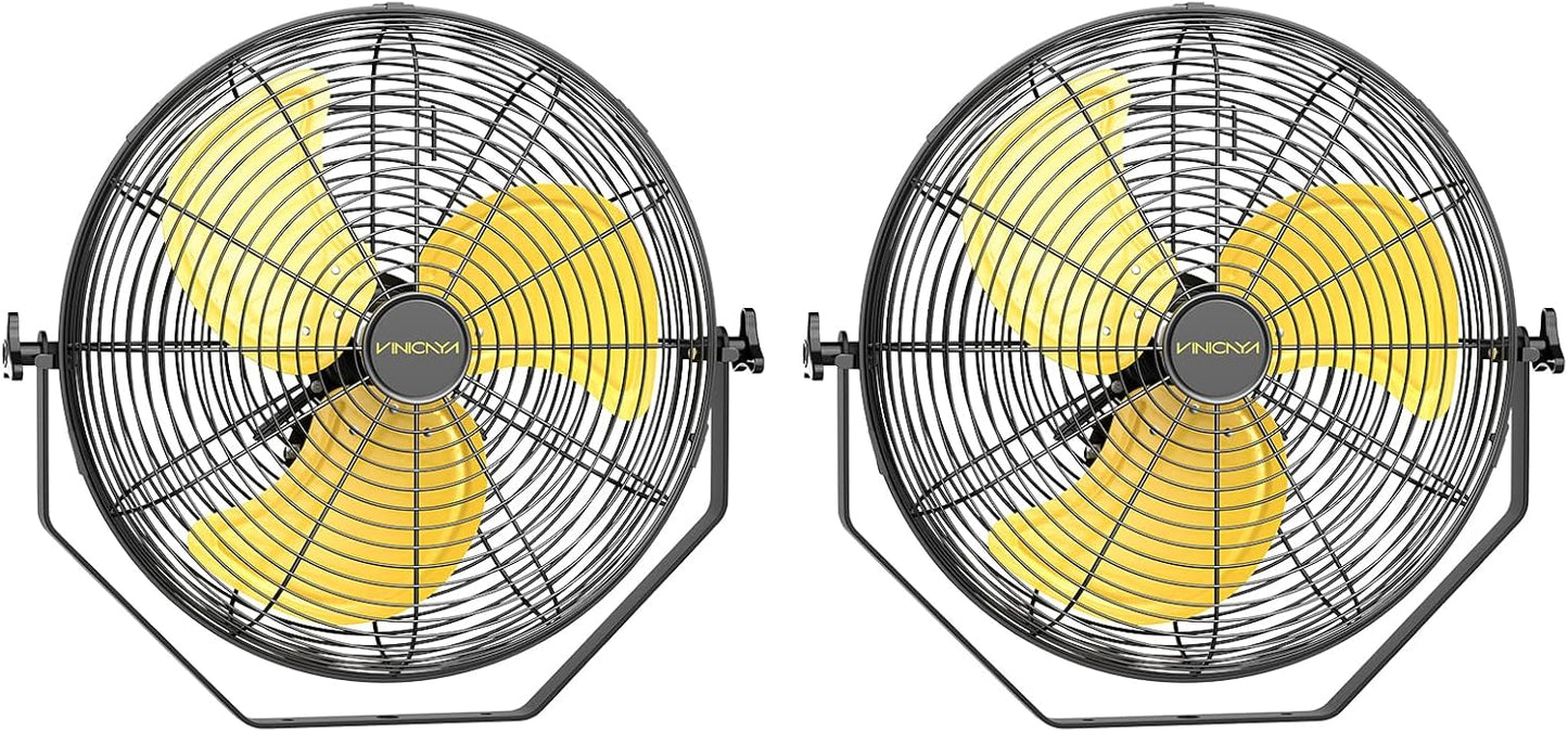 18 Inch Industrial Wall Fan with 2 Pack, 4800 CFM Metal Wall Mount Fans with Poweful Motor, 3 Speed, Fan Indoor for Covered Patio, Greenhouse, Gazebo, and Garage, UL Listed