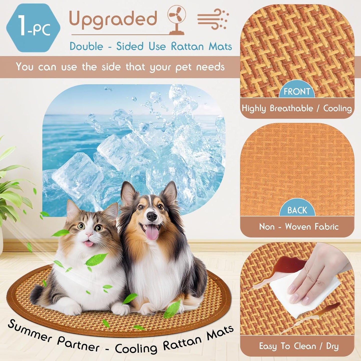 16" Dog& Cat Teepee Tent +20" Pet Cooling Mat +10ft Star String Light [2-Modes],Cotton Thicked Soft Comfort Anti-Slip Cushion (Used/Wash Separately), Small Pets Tents House Indoor or Outdoor