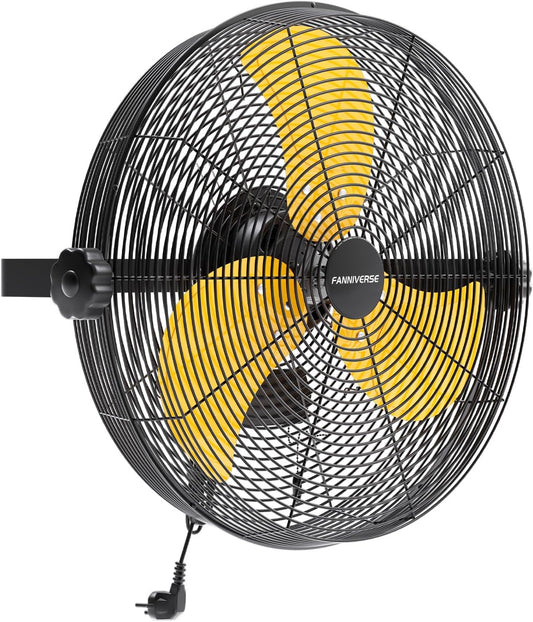 18 Inch Wall Fan Pro Series - 4900 CFM 3 Speed High Velocity Industrial Wall Mount Fans for Commercial, Residential, Warehouse, Covered Patio, Shop, Garage, Barn, Gazebo UL Safety Listed